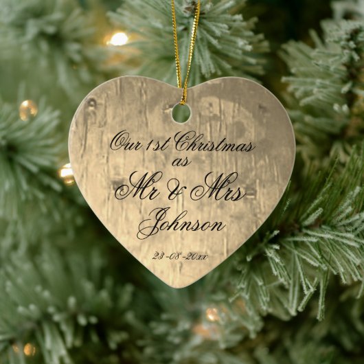 Onze 1e kerst samen als Mr & Mrs Elegant Keramisch Ornament (Boom)