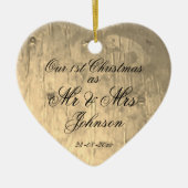 Onze 1e kerst samen als Mr & Mrs Elegant Keramisch Ornament (Voorkant)