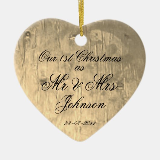 Onze 1e kerst samen als Mr & Mrs Elegant Keramisch Ornament (Voorkant)