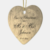 Onze 1e kerst samen als Mr & Mrs Elegant Keramisch Ornament (Links)