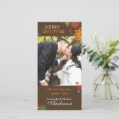 Onze 1e kerst samen mooie paar foto feestdagenkaart (Staand voorkant)