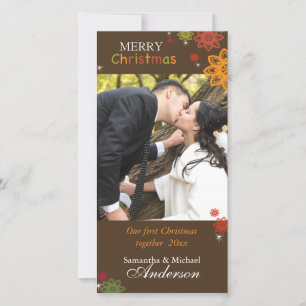 Onze 1e kerst samen mooie paar foto feestdagenkaart