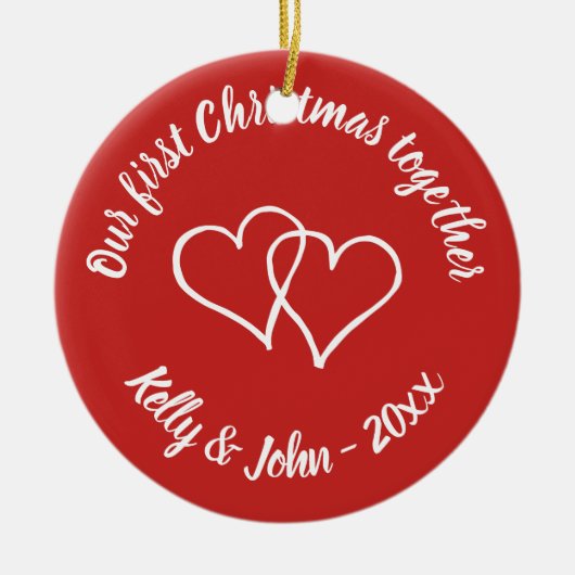 Onze 1e kerst samen paar boom ornament (Voorkant)