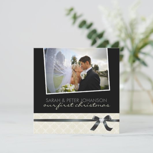 Onze 1e kerst uitnodigingen foto kaarten (Staand voorkant)