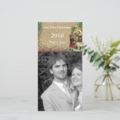 Onze 1e kerstkaart met vintage Sinterklaas foto (Staand voorkant)