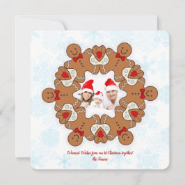 Onze 1e kerstmandala-kruidkoek fotofamilie feestdagenkaart