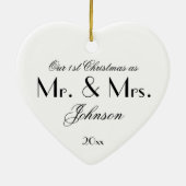 Onze 1e Kerstmis als de heer en mevrouw Simple Scr Keramisch Ornament (Achterkant)