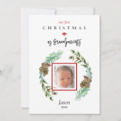 Onze 1e Kerstmis als Grootouders Kind Foto Kaart (Voorkant)