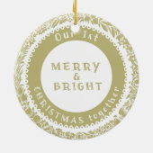 Onze 1e Kerstmis samen Gouden Krans op wit - Keramisch Ornament (Achterkant)