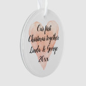 Onze 1e Kerstmis samen romantische kerstboom Ornament (voorkant)