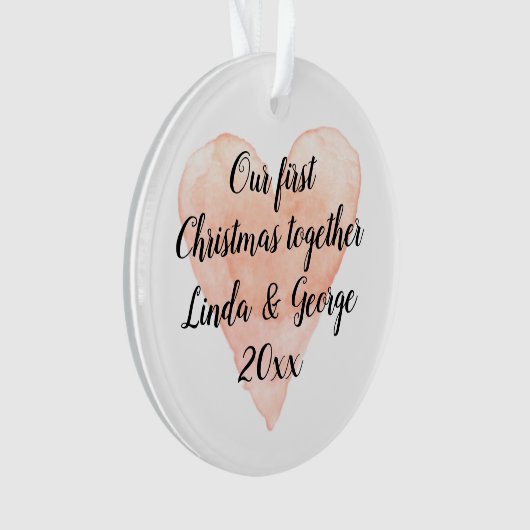 Onze 1e Kerstmis samen romantische kerstboom Ornament (voorkant)