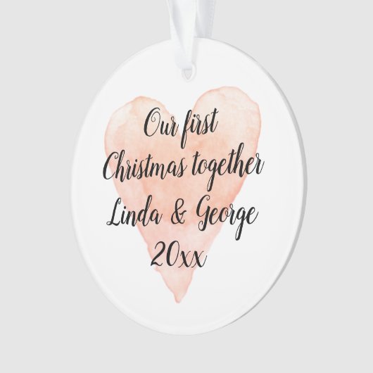 Onze 1e Kerstmis samen romantische kerstboom Ornament (voorkant)