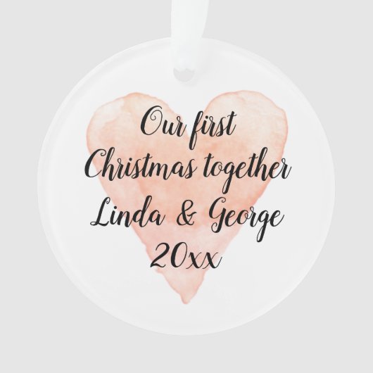 Onze 1e Kerstmis samen romantische kerstboom Ornament (voorkant)