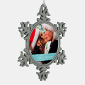 Onze 1e Kerstmis Tin Sneeuwvlok Ornament (Links)