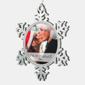 Onze 1e Kerstmis Tin Sneeuwvlok Ornament (Rechts)