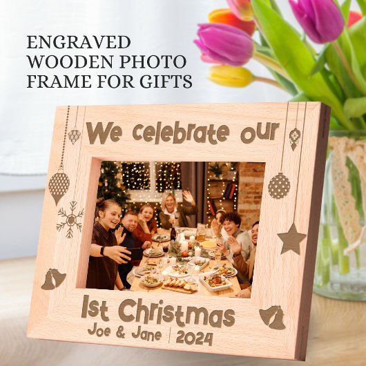 Onze 1e Kerstviering Gepersonaliseerde Geschenken Gegraveerde Lijstjes