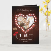 Onze 1e trouwdag wenskaart kaart (Gele Bloem)