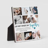 Onze 1e Vaderdag samen - Aangepaste 9-foto Fotoplaat (Voorkant)