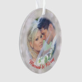 Onze 1e vakantie bruiloft foto Ornament (voorkant)