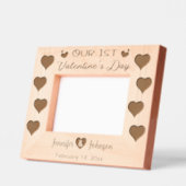 Onze 1e Valentijnsdag Liefde Hart & Aangepaste Nam Gegraveerde Lijstjes (Links)