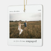 Onze 1e verloofde kerstfoto Keepsake Keramisch Ornament (Links)