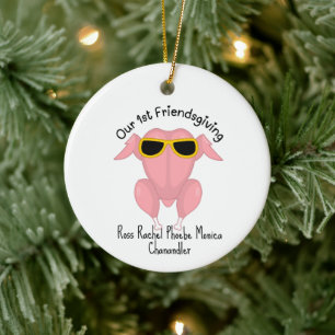 Onze 1e Vriendendag Kerstkalkoen Thanksgiving Cade Keramisch Ornament