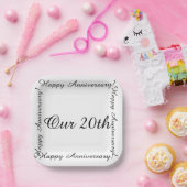 Onze 20e gelukkige verjaardag papieren bordje (Feest)