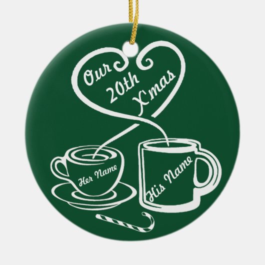 Onze 20e Kerstmis Keramisch Ornament (Voorkant)