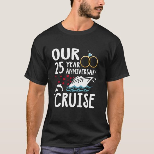 Onze 25 jaar Jubileum Cruise Trip Wedding Marria T-shirt (Voorkant)