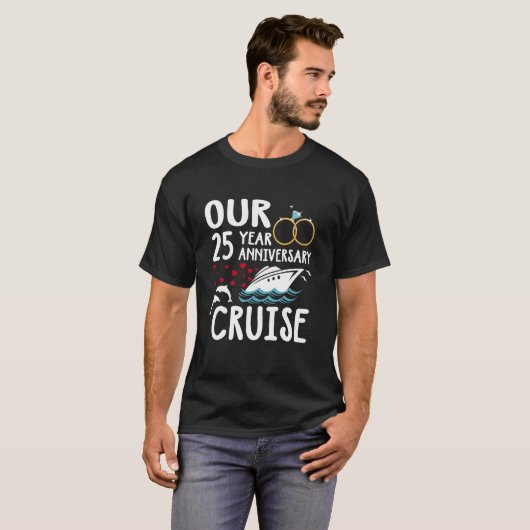 Onze 25 jaar Jubileum Cruise Trip Wedding Marria T-shirt (Voorkant volledig)