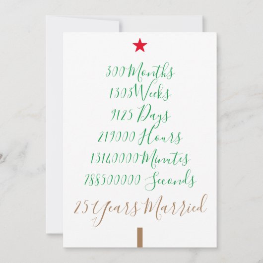 Onze 25e Kerstmis Getrouwd Feestdagenkaart (Voorkant)