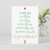Onze 25e Kerstmis Getrouwd Feestdagenkaart (Staand voorkant)