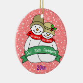 Onze 25e Kerstmis Keramisch Ornament (Rechts)