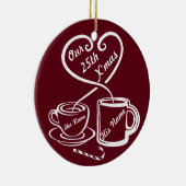 Onze 25e Kerstmis Keramisch Ornament (Rechts)