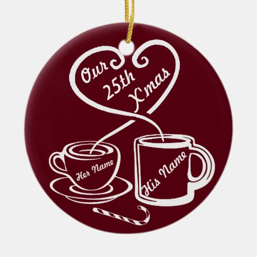 Onze 25e Kerstmis Keramisch Ornament (Voorkant)