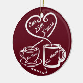 Onze 25e Kerstmis Keramisch Ornament (Links)