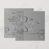 "Onze 25e trouwdag" zilveren uitnodiging (Voorkant / Achterkant)