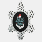 Onze 2e Kerst Samen Koppel Familie Matching Tin Sneeuwvlok Ornament (Rechts)