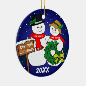 Onze 40e Kerstmis Keramisch Ornament (Rechts)