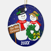 Onze 40e Kerstmis Keramisch Ornament (Links)