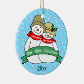 Onze 40e Kerstmis Keramisch Ornament (Rechts)