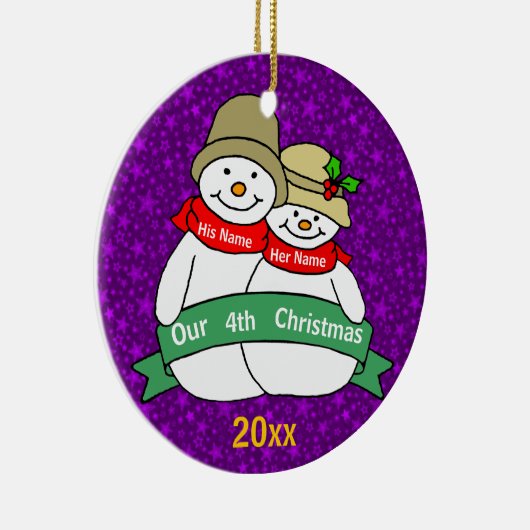 Onze 4e Kerstdag Keramisch Ornament (Rechts)