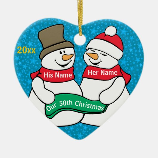 Onze 50e Kerstmis Keramisch Ornament (Voorkant)