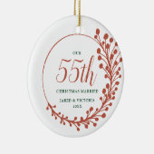 Onze 55e kerstman gepersonaliseerde paren keramisch ornament (Rechts)