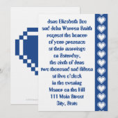 Onze 8-bit harten in blauwe bruiloft uitnodiging (Voorkant / Achterkant)