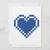 Onze 8-bit harten in blauwe bruiloft uitnodiging (Achterkant)