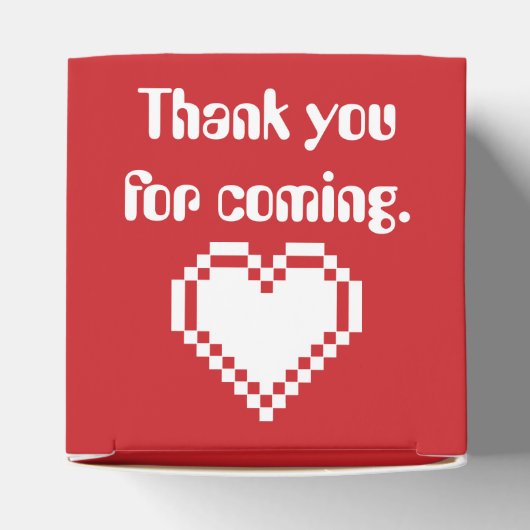 Onze 8-Bit Harten in Cherry Favor Box Bedankdoosjes (Bovenkant)