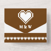 Onze 8-bit Harten in Chocolade All In One Uitnodiging (Achterkant)