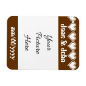 Onze 8-Bit Harten in Chocolade Save-the-Date Magne Magneet (Horizontaal)