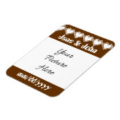 Onze 8-Bit Harten in Chocolade Save-the-Date Magne Magneet (Linkerzijde)